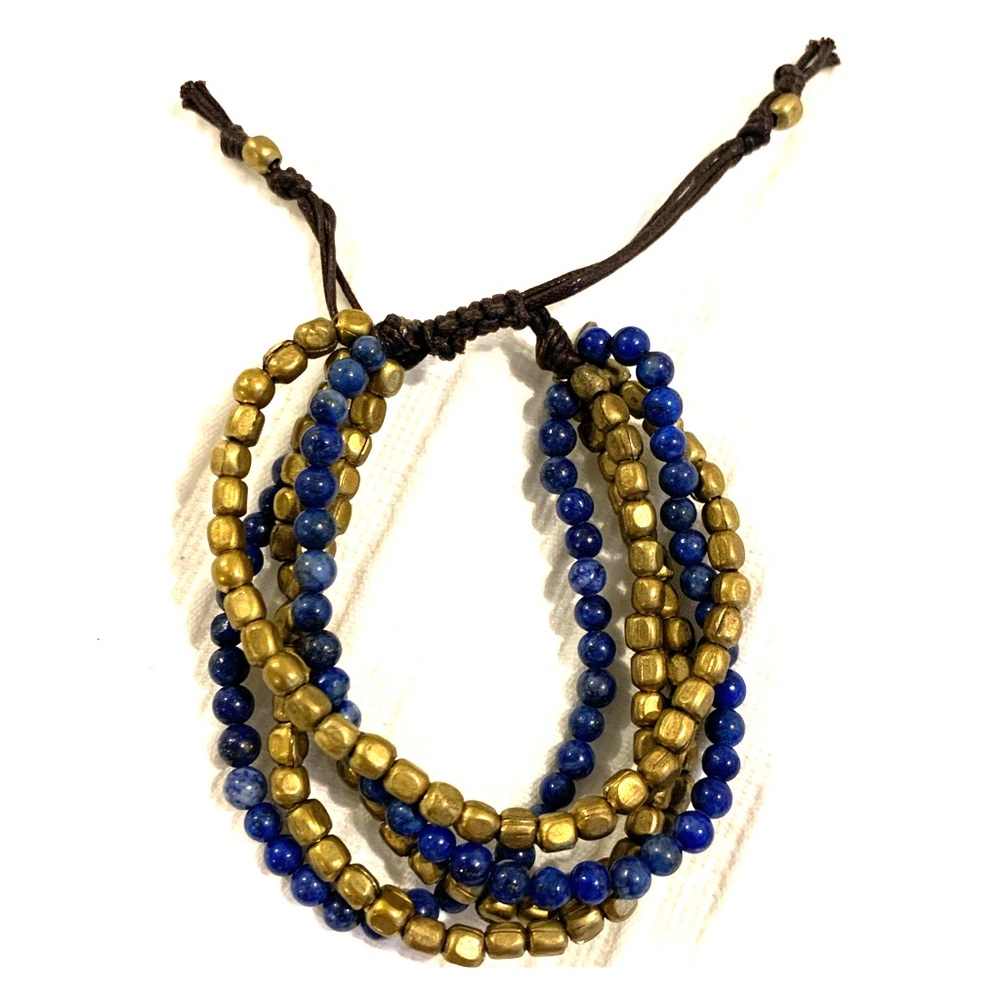 Tai Gold and Blue 5 strand bracelet